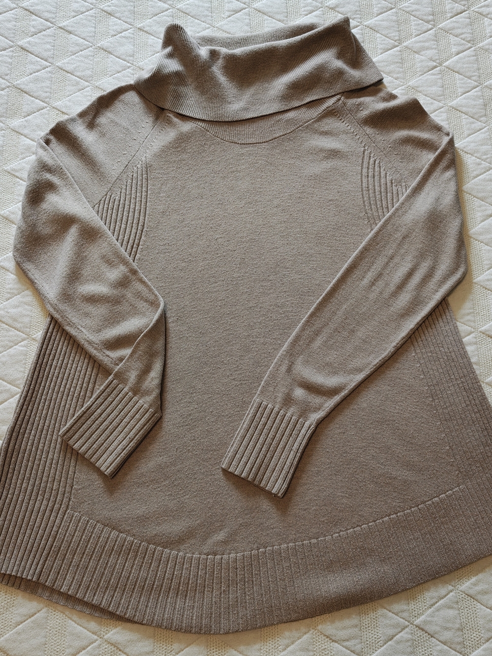 LOFT Taupe Cowl Neck Sweater